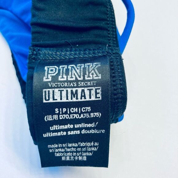Victoria's Secret PINK Ultimate‎ Medium Support Unlined Sports Bra Blue Small - Picture 7 of 8
